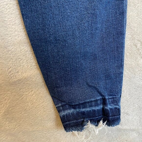 Spanx Womens Skinny Jeans Large Mid-Rise Distressed Hem Frayed Stretchy Denim Bl - Picture 12 of 16